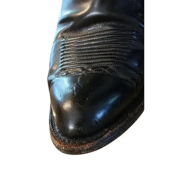 Lucchese Men's Classic Goat Skin Black Boots Size 10 - Picture 4 of 15